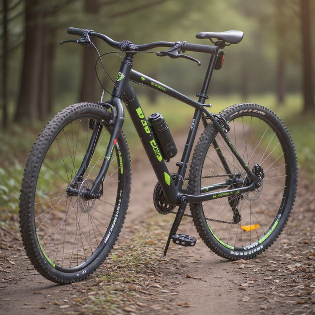 Cric reglabil pentru bicicletă, aluminiu negru cu reflector roșu, 33.6–38 cm, anti-alunecare