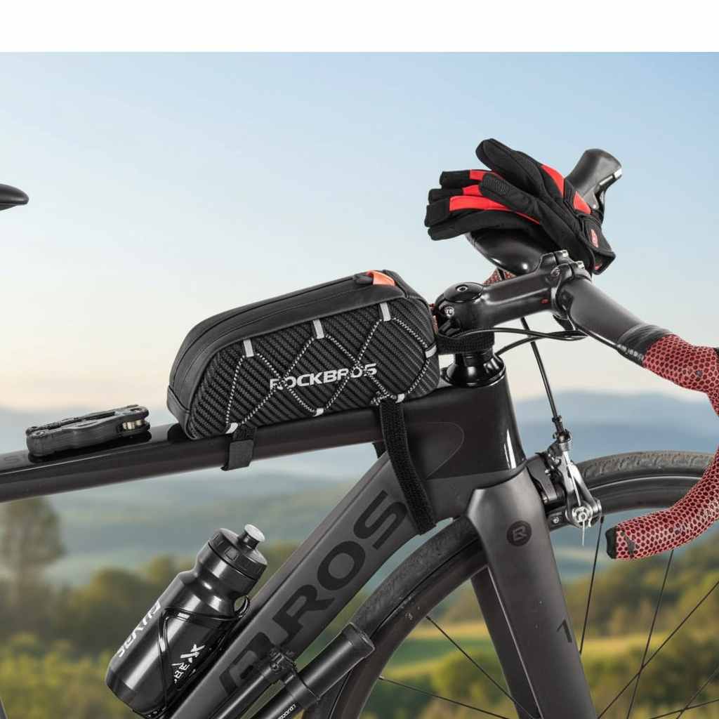 Geantă Bicicletă RockBros 1L – Poliester Waterproof, 98g, Negru