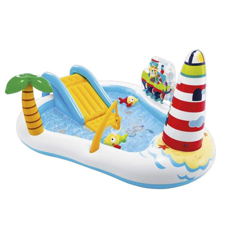 Piscina pentru copii INTEX, Fishing Fun Play Center cu tobogan