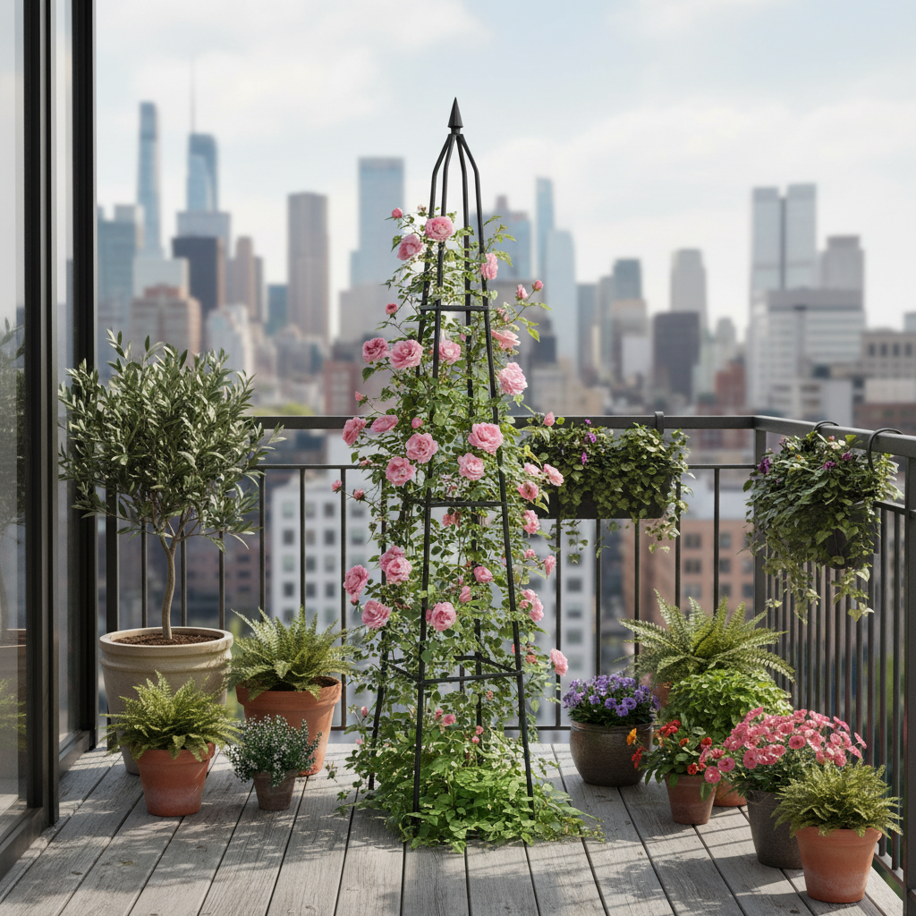 Pergola metalică piramidală 195 cm – terasă urbană