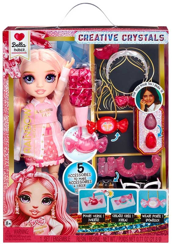 Păpușă Rainbow High Crystal Fashion Bella – Stilată cu Accesorii Strălucitoare