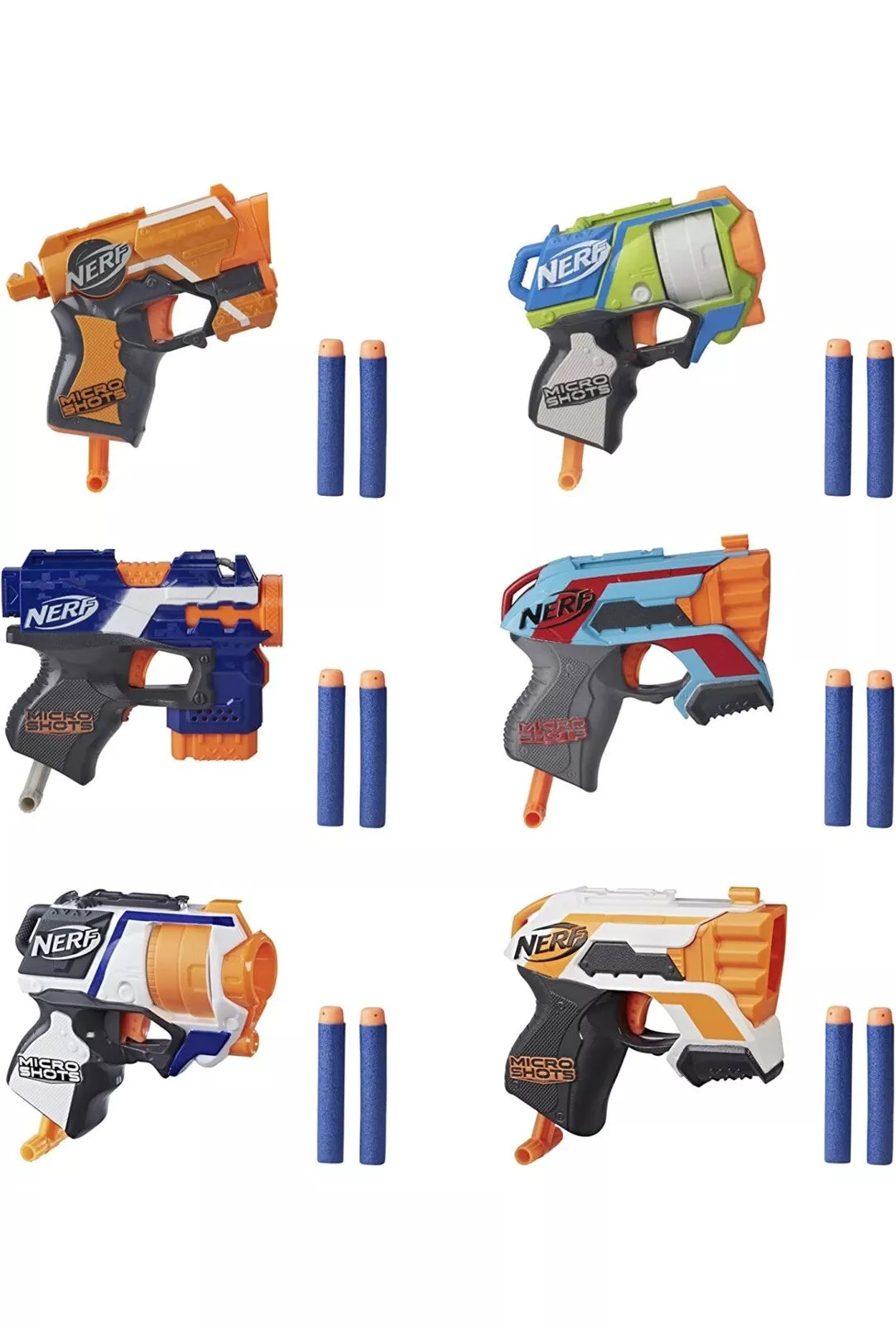 Set 6 Microblastere Nerf – 36 Gloante, Culori Variate, 8+ Ani