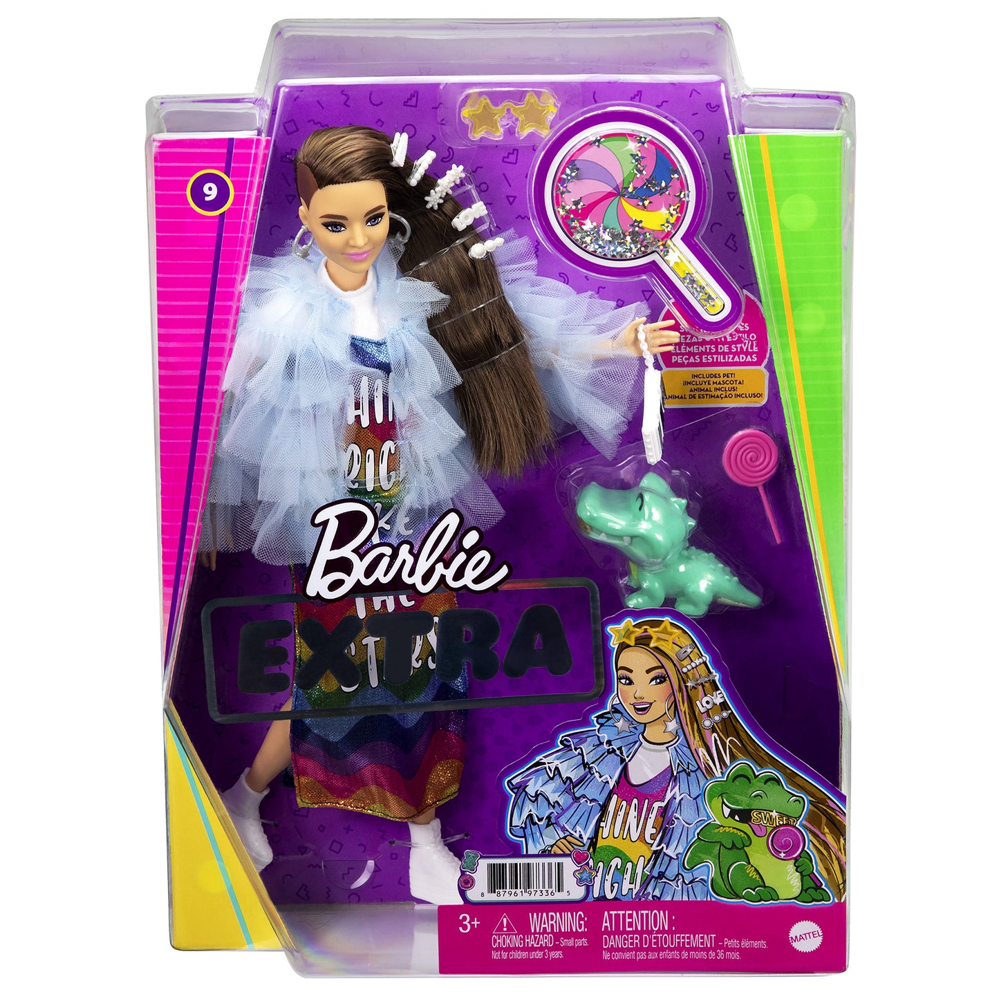 Păpușă Barbie Extra Style – Palton Chic, Modă Îindrăzneață, Animal de Companie