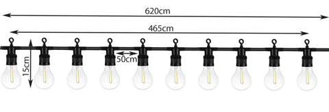 Ghirlanda luminoasa exterior lumina calda 5m, becuri incluse