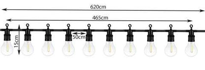 Ghirlanda luminoasa exterior lumina calda 5m, becuri incluse