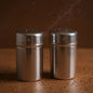 Set of 2 Stainless Steel Spice Jars 7 cm with Airtight Lids – Kitchen Spice Organizer