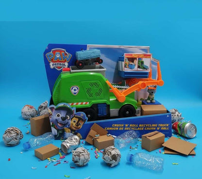 Camion de reciclare Rocky din PAW PATROL – vehicul interactiv educațional pentru copii, joacă creativă și dezvoltarea ecologică a celor mici