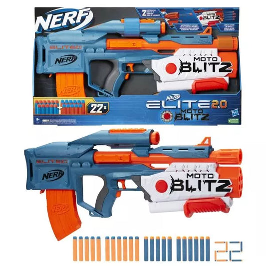 Blaster NERF Elite 2.0 MotoBlitz CS-10 cu Lunetă, 22 Proiectile Motorizate