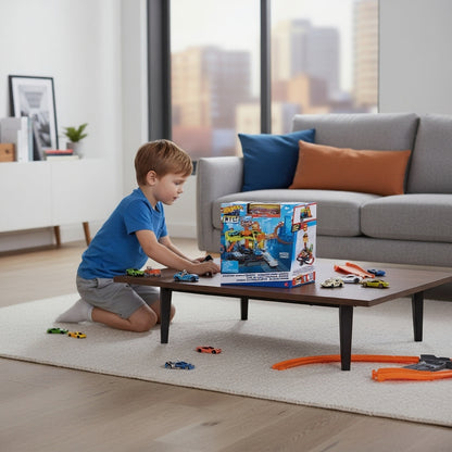 Set Joacă Hot Wheels City - Complex Spălare Auto cu Accesorii Interactive pentru Mașinuțe