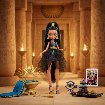 Papusa Cleo De Nile din Monster High cu Accesorii pentru Balul Monstrilor, 29 cm