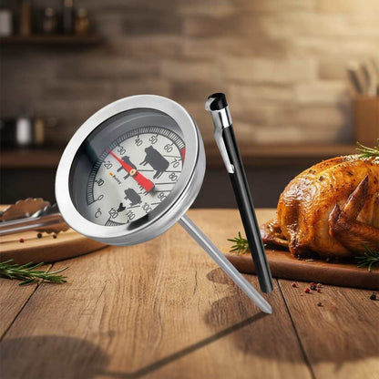 Pachet Accesorii Bucătărie: Tavă Airfryer 20x20 cm + Termometru Carne + Presă Usturoi Fackelmann