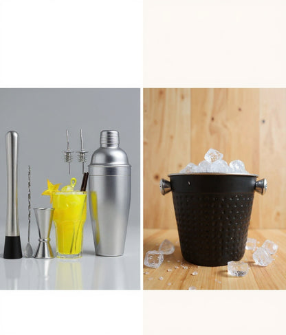 Set Bartender Profesionist – Pisă Cocktail + Galetuşă Gheață Negru Mat