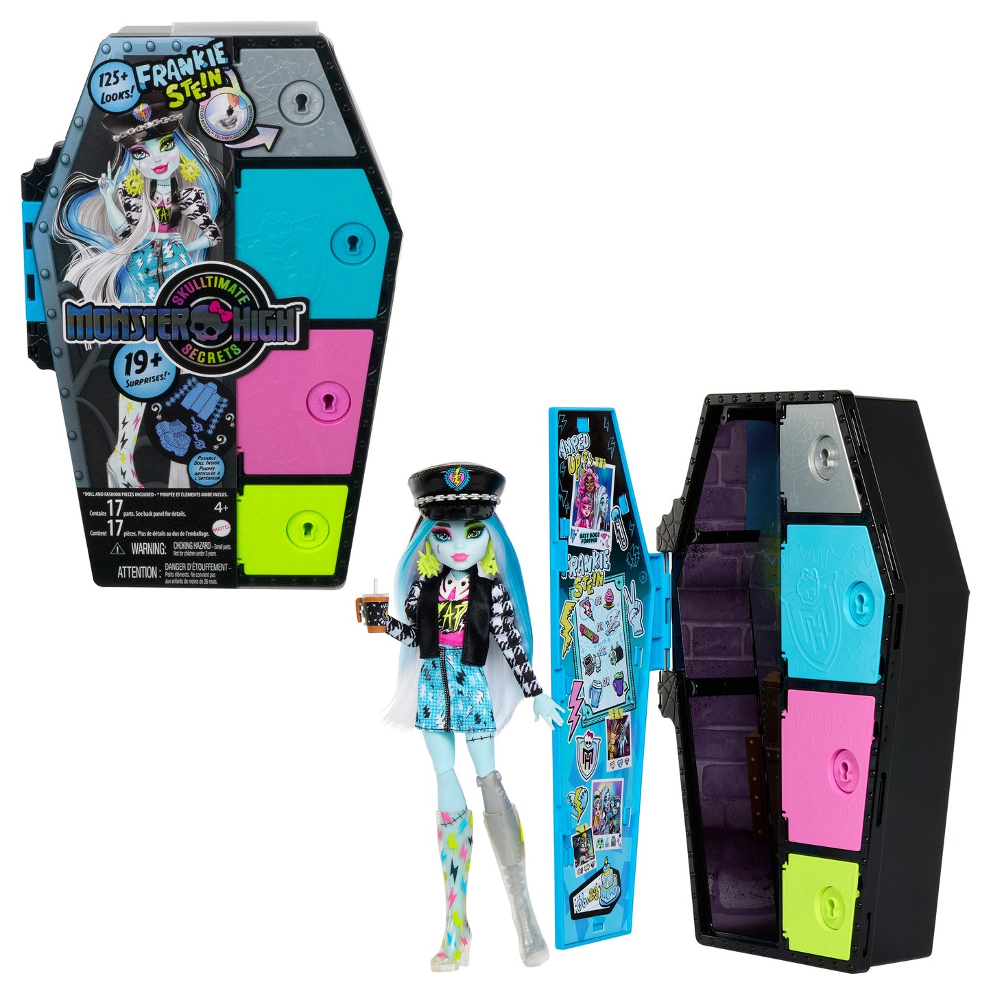 Papusa, Mattel, Plastic, Monster High Secretele lui Freaky Good Friends 1, Frankie the Horror Party, Multicolor