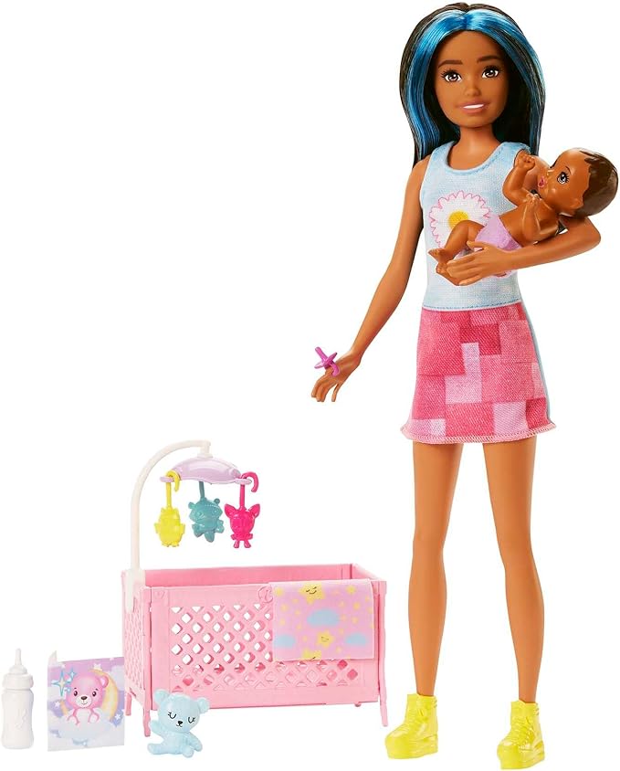 Set de Joacă Barbie Skipper – Îngrijitoare cu Bebeș, Mobilier și Accesorii Interactive