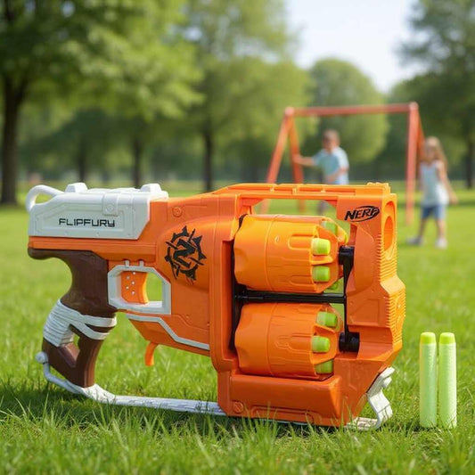 Blaster Nerf Zombie Strike Flipfury – Dublu Butoias, 12 Gloante
