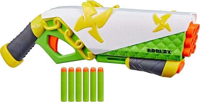 Blaster Nerf Roblox - Ninja Legends, Shadow Sensei cu 6 Proiectile Elite pentru Aventuri Interactive