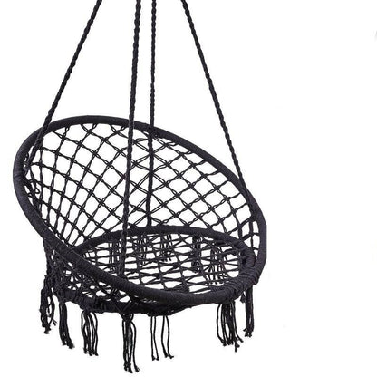 Leagăn Suspendat din Frânghie de Bumbac 80 cm – Negru