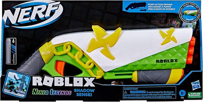 Blaster Nerf Roblox - Ninja Legends, Shadow Sensei cu 6 Proiectile Elite pentru Aventuri Interactive