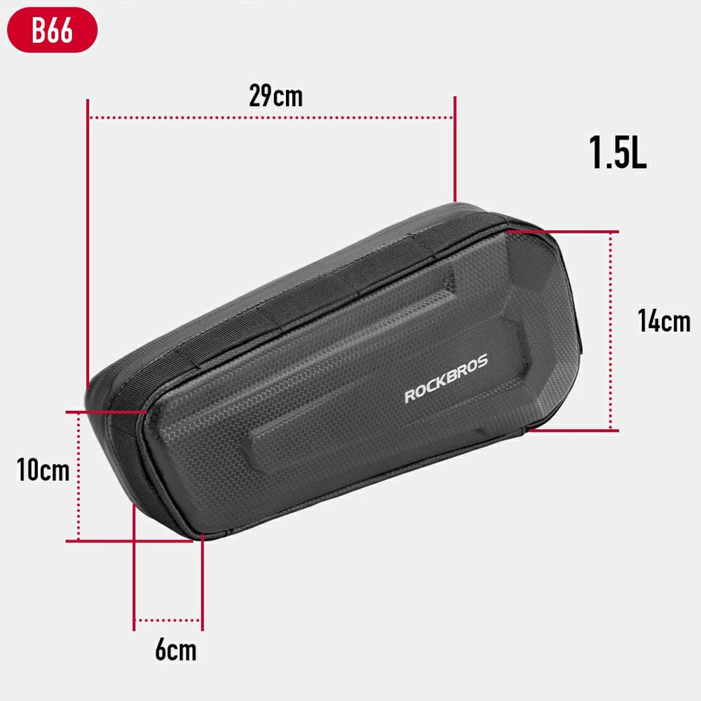 Geantă Waterproof Bicicletă RockBros B66 – 1,5L, Cadru Frontal