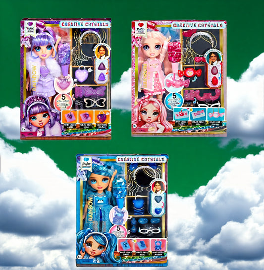 Set 3 Păpuși Fashion Rainbow High – Colecție Stil, Accesorii Incluse, Violet Willow, Bella, Skyler Bradshaw