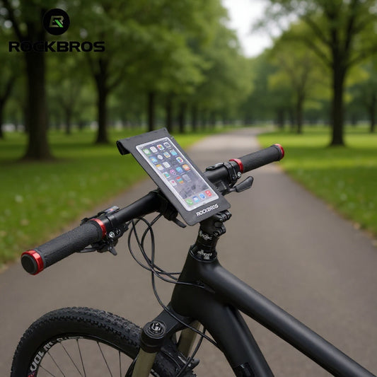 Suport Telefon Bicicletă RockBros 6 Inch – Protecție Avansată, Negru