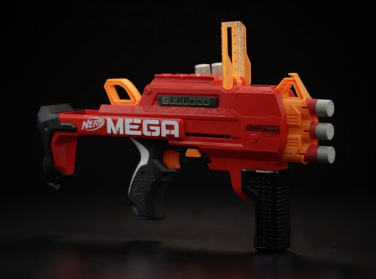 Blaster Nerf AccuStrike Mega Bulldog – 2 Moduri, Vizor, 6 Gloante