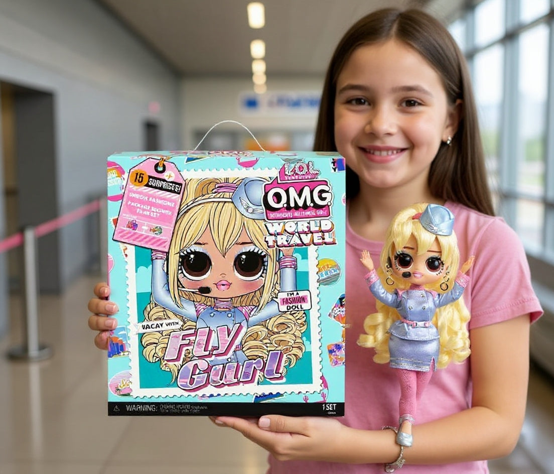 Papusa L.O.L. Surprise! World Travel, Fly Gurl cu 15 surprize RESIGILAT