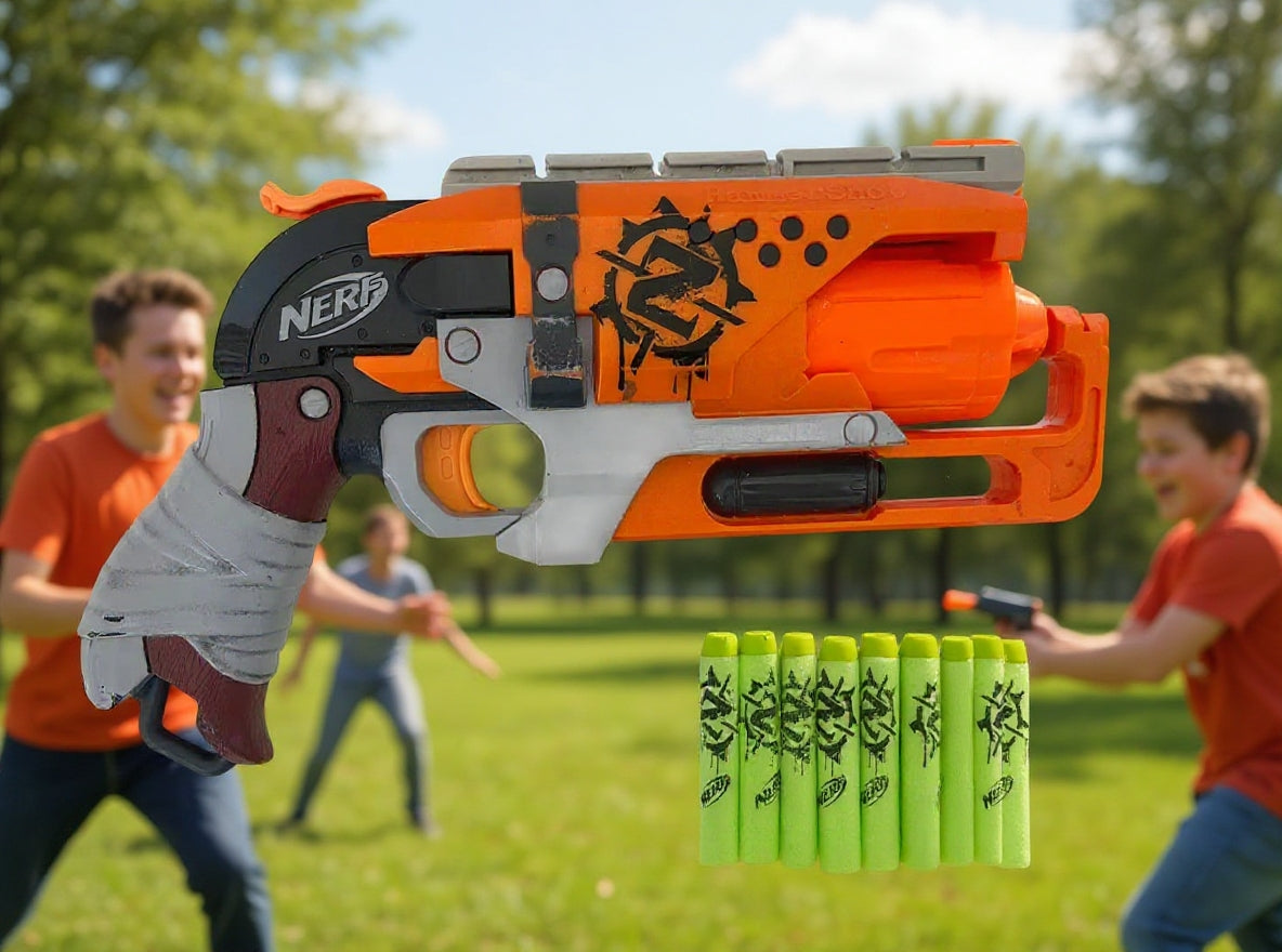 Pistol Nerf Zombie Strike Hammershot – Blaster cu 5 Gloante