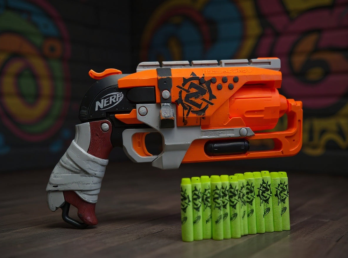 Pistol Nerf Zombie Strike Hammershot – Blaster cu 5 Gloante
