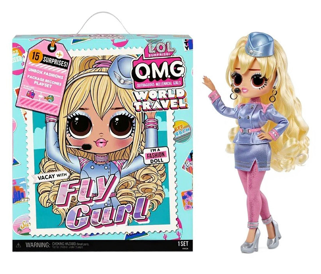 Papusa L.O.L. Surprise! World Travel, Fly Gurl cu 15 surprize RESIGILAT