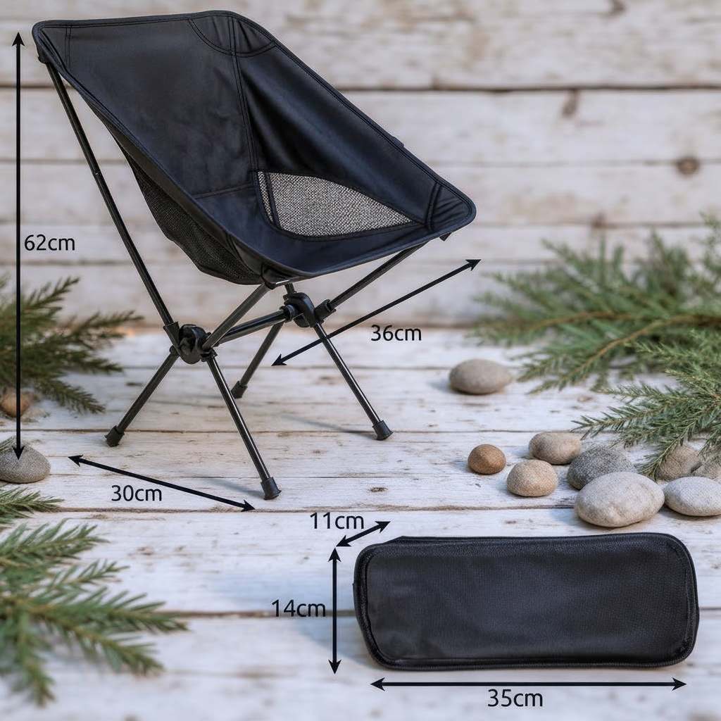 Scaun Pliant Camping – Ușor, Rezistent, cu Husă | Plajă, Pescuit, Picnic