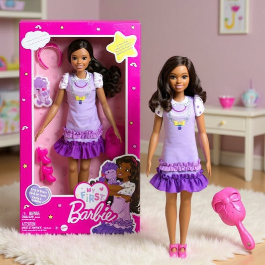 My First Barbie – Girl with Black Hair and Poodle, 34 cm