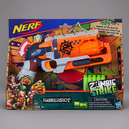 Pistol Nerf Zombie Strike Hammershot – Blaster cu 5 Gloante