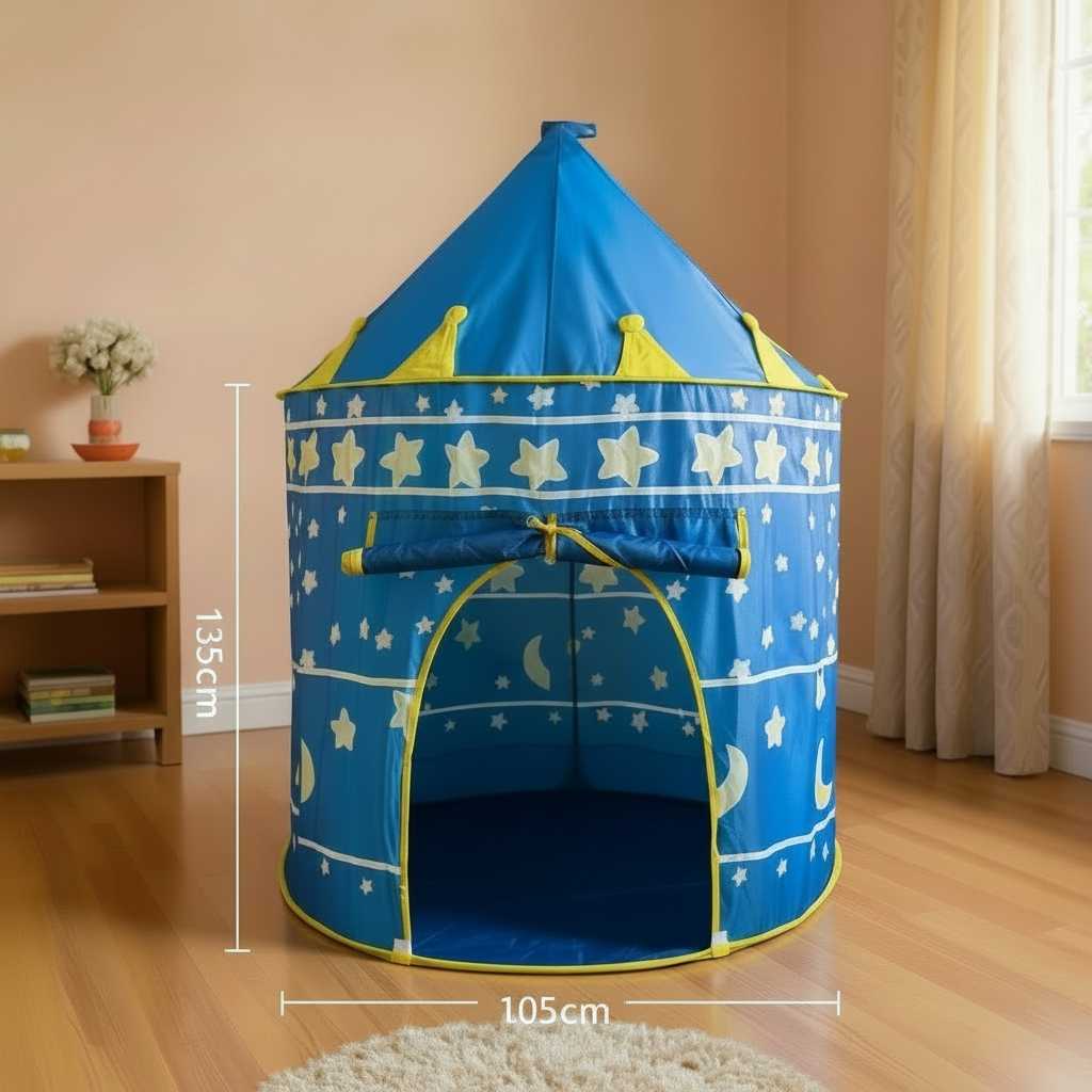 Cort de Joacă Copii – Castel Magic, Interior și Exterior, 135x105 cm