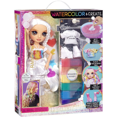 Păpușă Rainbow High Watercolor & Create – Set DIY Modă și Colorare, MGA Entertainment