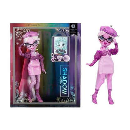 Papusa de moda RAINBOW HIGH - Lavender Lynn, 28 cm, pentru 4 ani+, cu accesorii creative