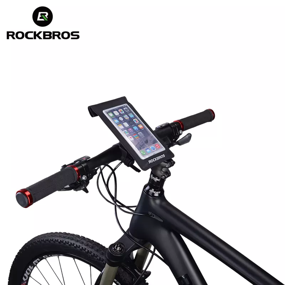 Suport Telefon Bicicletă RockBros 6 Inch – Protecție Avansată, Negru