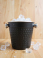 14 cm stainless steel ice bucket, black exterior – professional ice cube container