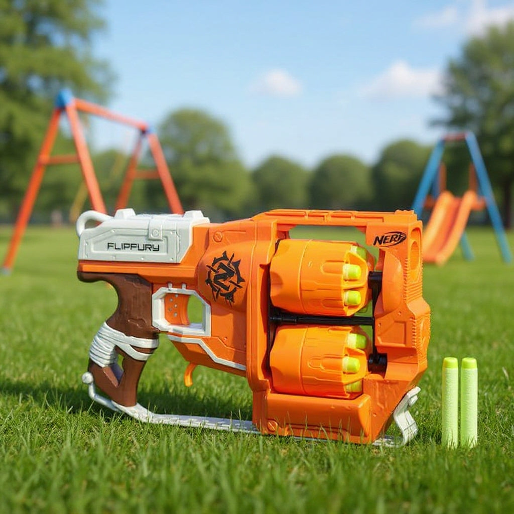 Blaster Nerf Zombie Strike Flipfury – Dublu Butoias, 12 Gloante