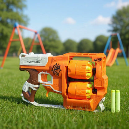 Blaster Nerf Zombie Strike Flipfury – Dublu Butoias, 12 Gloante