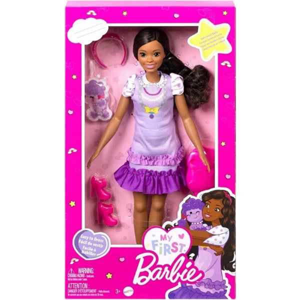 My First Barbie – Girl with Black Hair and Poodle, 34 cm