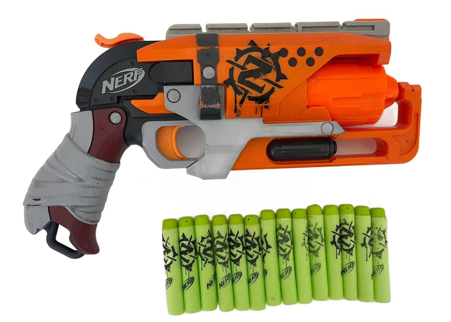 Pistol Nerf Zombie Strike Hammershot – Blaster cu 5 Gloante