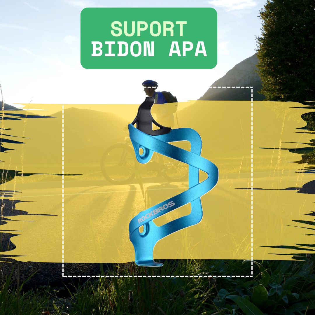 Suport Bidon Apă Bicicletă RockBros Deluxe – Aluminiu, Albastru