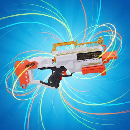 Blaster Nerf Ultra Aurit Motorizat – 36m, 12 Dartsuri, Ediție Specială