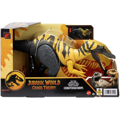 Jucarie Mattel Jurassic World - Figurina Dinozaur cu Sunet și Acțiune de Atac, Ceratosuchops Preistoric Interactiv, 32 cm