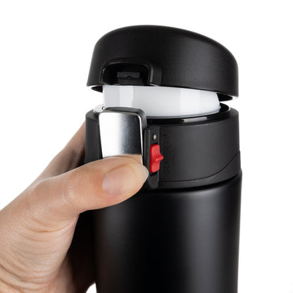 Cana Termică Elegantă din Inox, Capacitate 440ml, Design Modern, Negru Mat