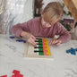 Joc Logic din Lemn pentru Copii – 40 Piese Colorate cu Suport