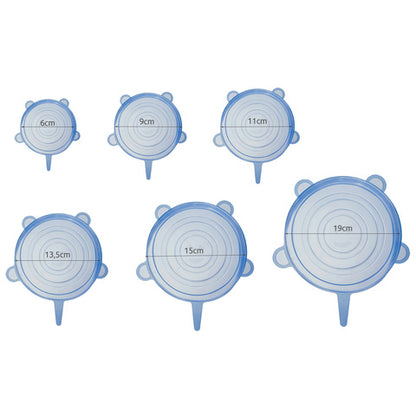 Set 6 Capace din Silicon Reutilizabile, Universale, Albastru