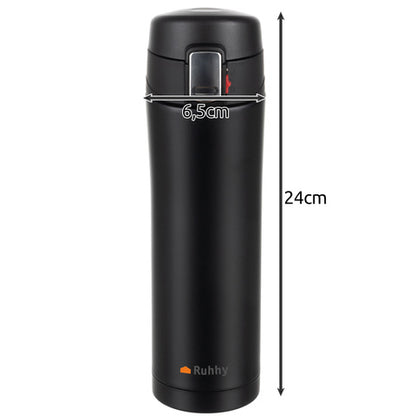 Cana Termică Elegantă din Inox, Capacitate 440ml, Design Modern, Negru Mat