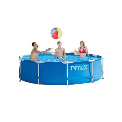 Piscina Rotunda Metal Frame Intex 305 cm, Adancime 76 cm, Capacitate 4485 Litri, Culoare Albastru, Cu Cadru din Otel - Fara Pompa